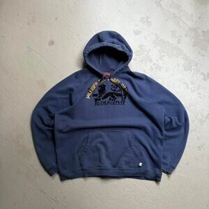 Tommy Hilfiger Y2K Men's XL Lion Heavyweight Blue Hoodie